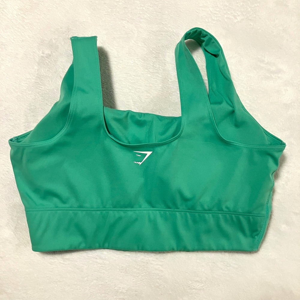 Gymshark Longline Sports Bra Women's Size Medium Tropic Green Square Neck